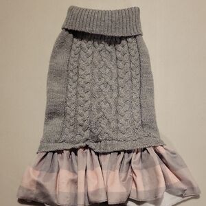 Dog Gray Cable Knit Sweater Dress.